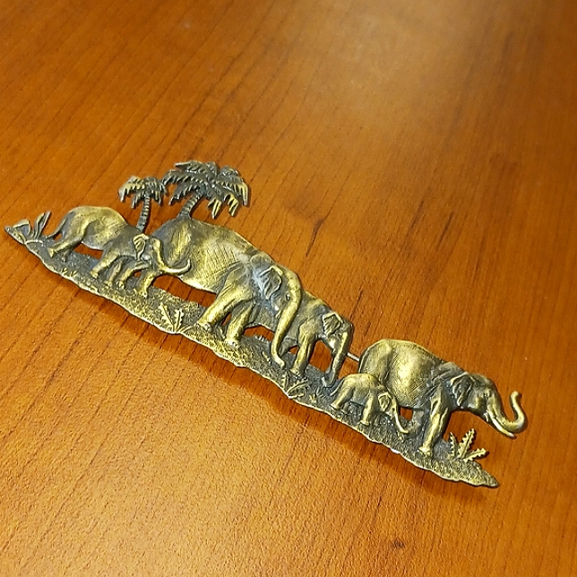 Vintage Jonette Jj Elephant Walk Silver African Safari Palm Brooch Pin 40$